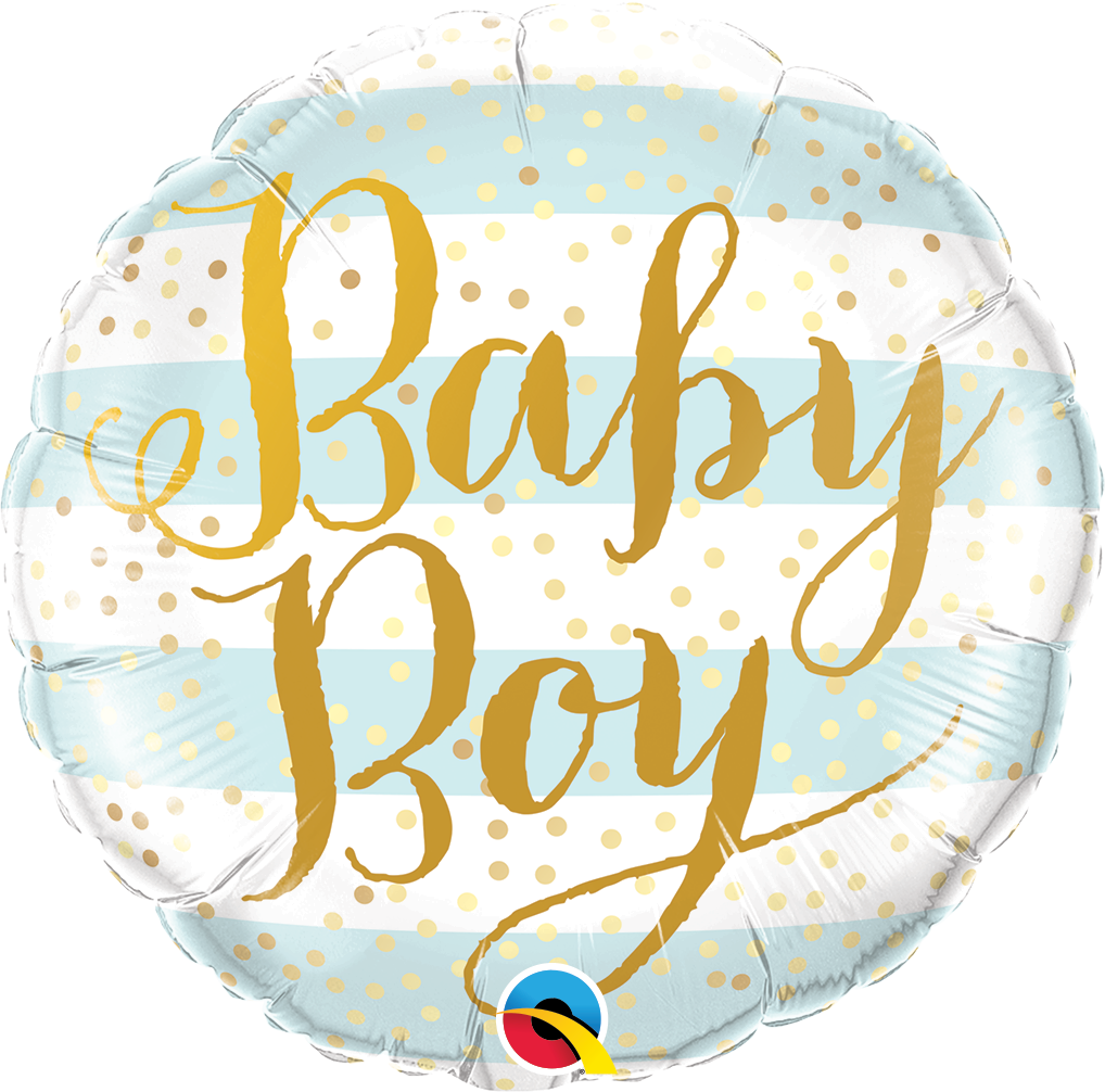 Copy of BALON ZA ROJSTVO, BABY BOY STRIPE 46cm