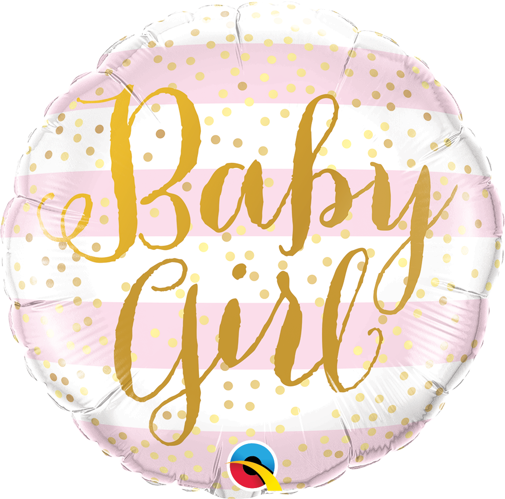 BALON ZA ROJSTVO, BABY GIRL STRIPE 46cm