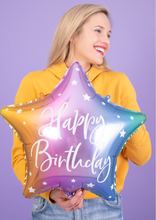 Naložite sliko v pregledovalnik galerije, BALON HAPPY BIRTHDAY STAR RAINBOW MIX 40cm
