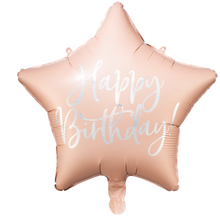 Naložite sliko v pregledovalnik galerije, BALON HAPPY BIRTHDAY STAR POWDER PINK 40cm
